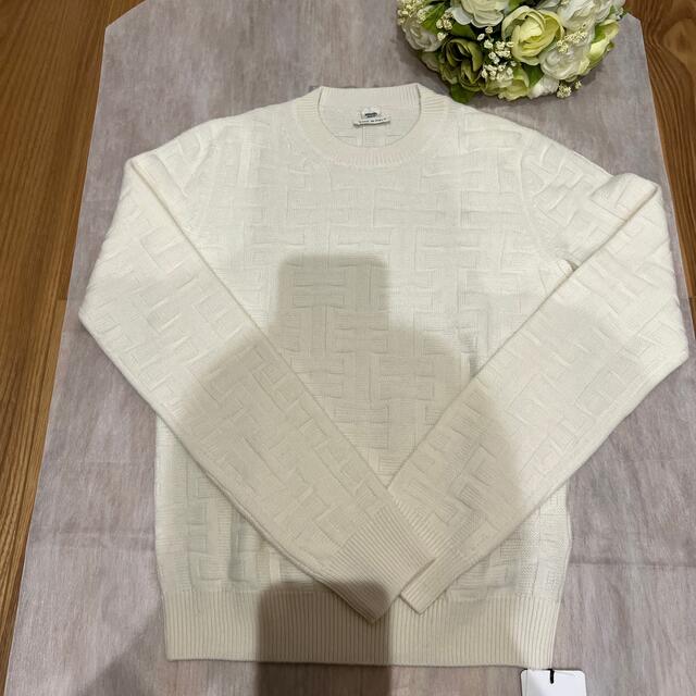 HERMES 2021春夏 カシミヤ100% 背面刺繍入り ニット E2773