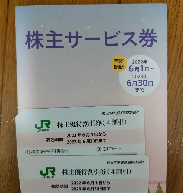 JR東日本の株主サービス券1冊と株主優待割引券 2枚