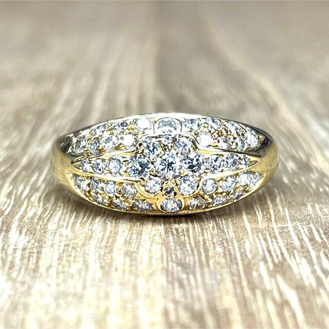 照り輝き抜群!k18 ダイヤ 0.77ct リング 4.42g M954 100%正規品 ahq
