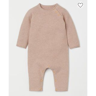 エイチアンドエム(H&M)のH&M BABY コットンニットオールインワンスーツ(ロンパース)