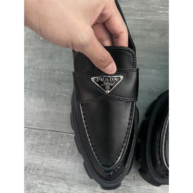 送料0円 プラダ PRADA レザーローファー 37 現行品 i9tmg.com.br