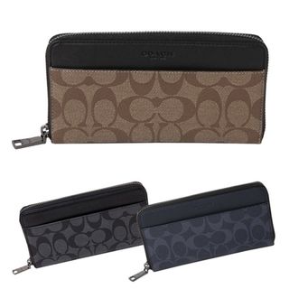 コーチ(COACH)のコーチ COACH 長財布 シグネチャー ジップ　レザー　f58112 CQ/BK(長財布)