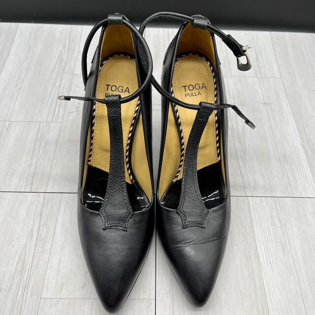 トーガ プルラ 24 パンプス ハイヒール ストラップ ブラック 37 【500