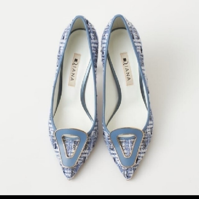 DIANA(ダイアナ)のダイアナ　DIANA パンプス　ツイード　ブルー　水色　サンダル　ハイヒール レディースの靴/シューズ(ハイヒール/パンプス)の商品写真