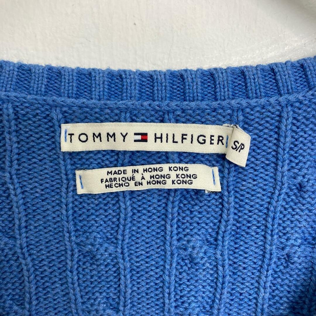 TOMMY HILFIGER(トミーヒルフィガー)の古着 トミーヒルフィガー TOMMY HILFIGER ケーブル編み Vネック コットンニットセーター レディースS /eaa281129 レディースのトップス(ニット/セーター)の商品写真