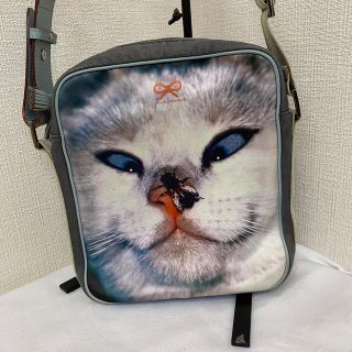 アニヤハインドマーチ(ANYA HINDMARCH)のアニヤハインドマーチ　　ショルダーバッグ 　斜め掛け　ネコ　ブルー(ショルダーバッグ)