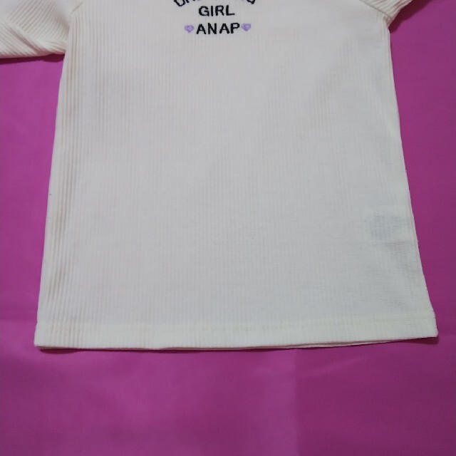 ANAP Kids(アナップキッズ)のアナップキッズ テレコプチハイネックトップス キッズ/ベビー/マタニティのキッズ服女の子用(90cm~)(Tシャツ/カットソー)の商品写真