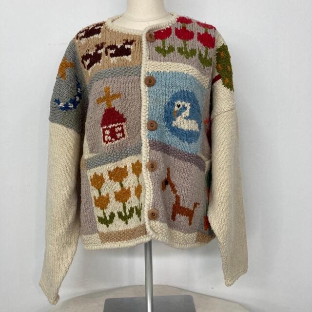 古着 World Folk Art Imports Inc ウールニットカーディガン 古着 World Folk Art Imports Inc ウールニットカーディガン