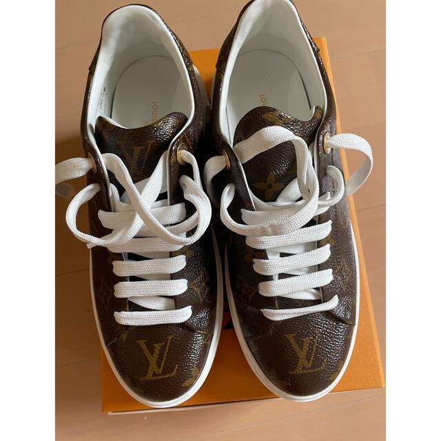 LOUIS VUITTON レディースレザーラインスニーカー37.5センチ