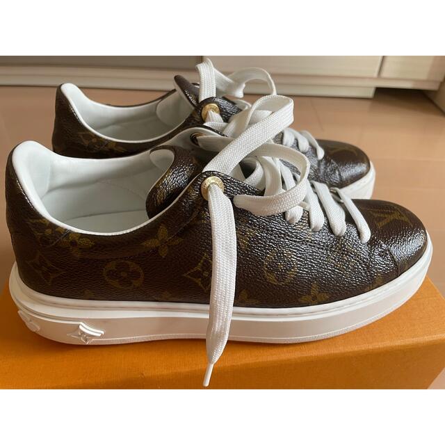 LOUIS VUITTON レディースレザーラインスニーカー37.5センチ