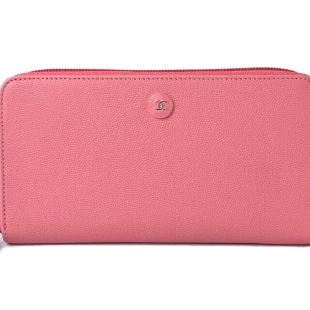 高品質】 CHANEL - 未使用 シャネル長財布/ラウンドファスナー ローズ