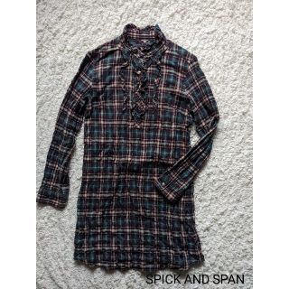 スピックアンドスパン(Spick & Span)のスピック アンド スパン●シャツワンピース チェック柄●美品(シャツ/ブラウス(長袖/七分))