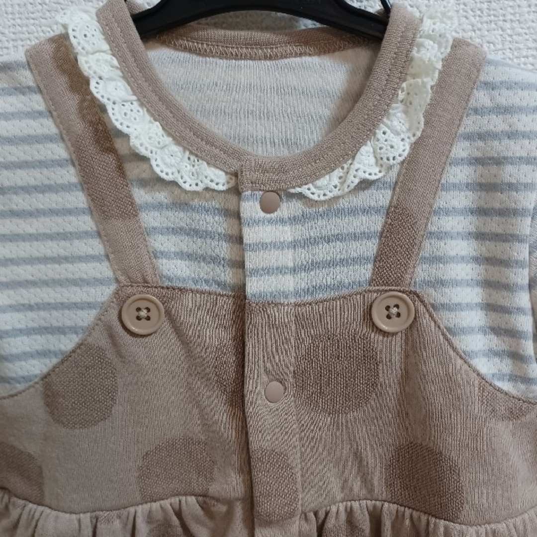 AEON(イオン)の【新品！】80 女の子 カバーオール　ロンパース キッズ/ベビー/マタニティのベビー服(~85cm)(カバーオール)の商品写真