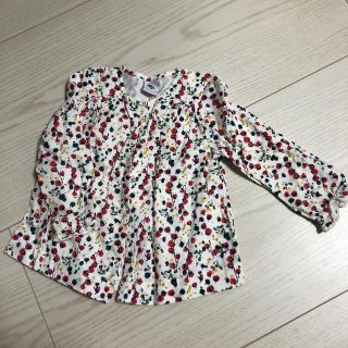 プチバトー(PETIT BATEAU)のプチバトー　花柄ガーゼトップス(Tシャツ/カットソー)