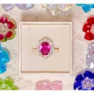 スワロフスキー(SWAROVSKI)の御値引き中❣️ゴージャス☆本プラチナメッキ&スワロフスキーリング☆フィッシャー☆(リング(指輪))