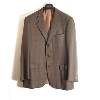 ブリオーニ(Brioni)のsizeXXXL☆美品☆ブリオーニ カシミアツイード製３釦ジャケット ブラウン(テーラードジャケット)