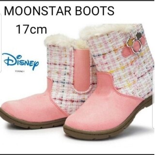 ムーンスター(MOONSTAR )の新品 ムーンスター ディズニー ミッキー サイドゴア ブーツ ピンク 17cm(ブーツ)