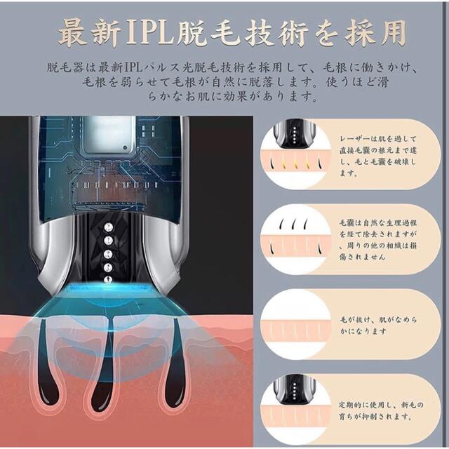 美容器 レーザー メンズ ムダ毛のケア 冷感無痛 60万発照射 (冷感タイプ) 7