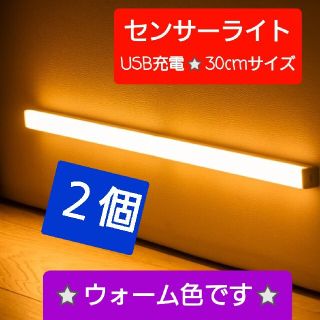 最新♪LEDライト2個センサーライトLED　人感　USB充電　モーションセンサー(蛍光灯/電球)