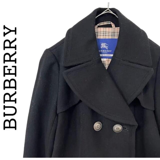 BURBERRY(バーバリー)のBurberry バーバリー　ロングコート　銀ボタン　フレア　Aライン　ブラック レディースのジャケット/アウター(ロングコート)の商品写真