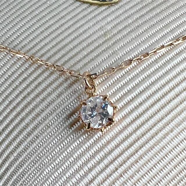 送料無料 agete アガット ダイヤネックレス K18 0.17ct - ecotours-of