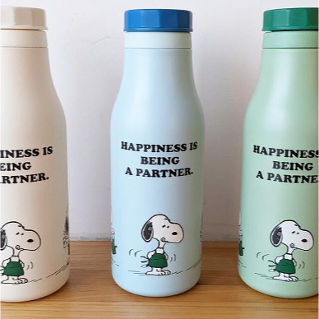 新品【スタバ】ステンレスロゴボトル PEANUTS ブルー 473ml 　完売品