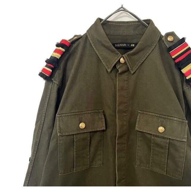 Balmain バルマン ナポレオンジャケット 金ボタン メンズ カーキ M