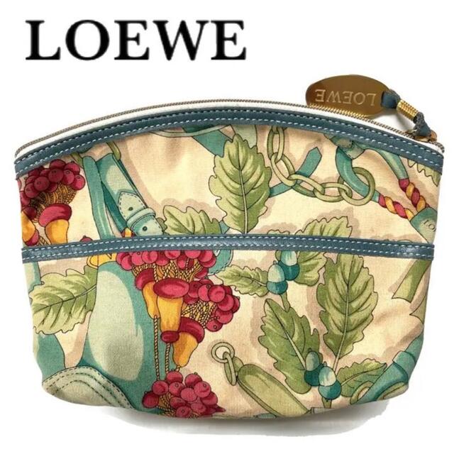 LOEWE ロエベ  ポーチ　花柄　キャンバス　バニティバッグ レディース