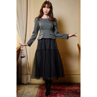 ハーリップトゥ(Her lip to)のBaccarat Tule Long Dress gray(ロングワンピース/マキシワンピース)