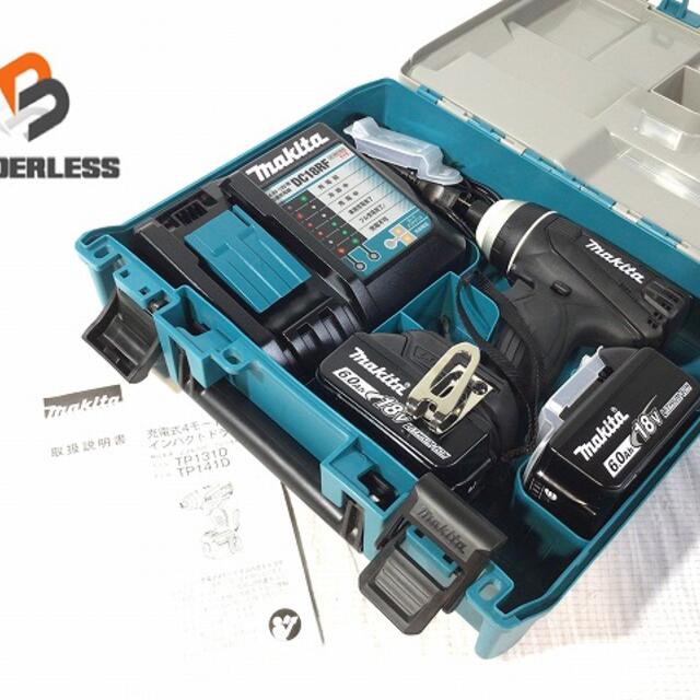 ☆未使用品☆ makita マキタ 18V 充電式4モードインパクトドライバ TP141DRGX 黒/ブラック バッテリー2個(6.0Ah)充電器 ケース付 59738