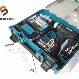 マキタ(Makita)の☆未使用品☆ makita マキタ 18V 充電式4モードインパクトドライバ TP141DRGX 黒/ブラック バッテリー2個(6.0Ah)充電器 ケース付 59738(工具)