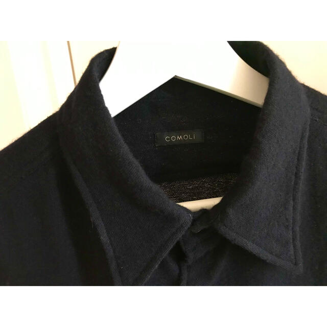 21AW COMOLI カシミヤ和紙ワークシャツ navy サイズ2 | www.jarussi.com.br