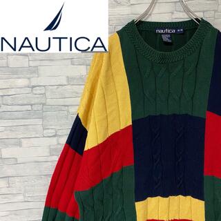 ノーティカ(NAUTICA)の【希少】90s ノーティカ  ニット セーター  オーバーサイズ　マルチカラー(ニット/セーター)
