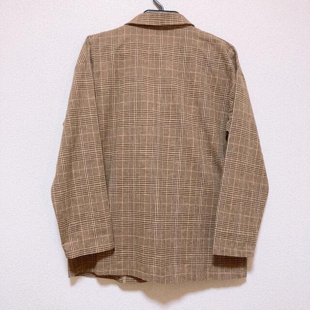 茶色ジャケット チェック 韓国服 レディースのジャケット/アウター(テーラードジャケット)の商品写真