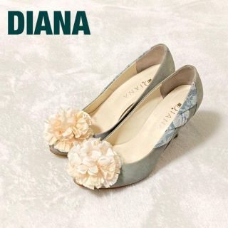 ダイアナ(DIANA)のダイアナ   ライトグリーン　レザー　23　コサージ　アーモンドトゥ　ハイヒール(ハイヒール/パンプス)