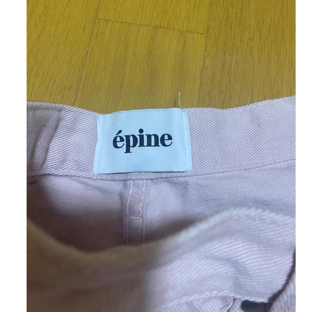 épine(エピヌ)のエピヌ　ハイウエストデニムショートパンツ　ベビーピンク　Sサイズ レディースのパンツ(ショートパンツ)の商品写真