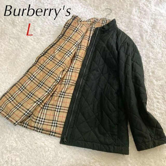 BURBERRY(バーバリー)のバーバリー BURBERRY リバーシブルダウン ノバチェック 黒 Lサイズ レディースのジャケット/アウター(ダウンジャケット)の商品写真