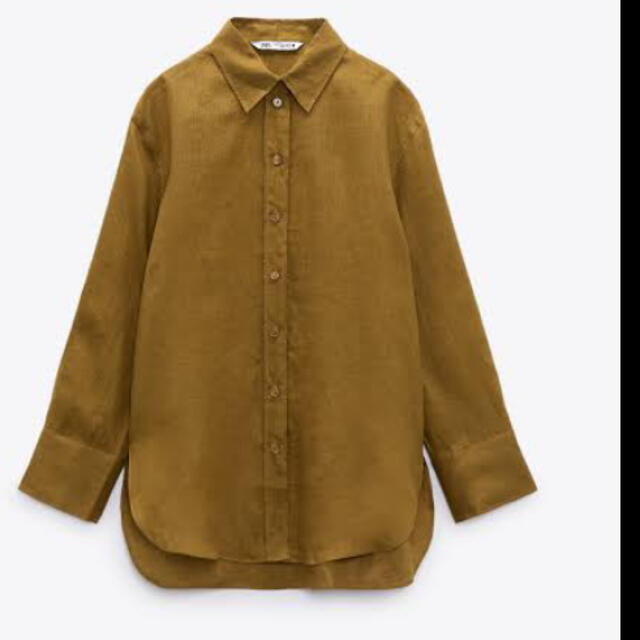 ZARA(ザラ)のセール！新品未使用　ZARA リネン100 ブラウス　タグ付き レディースのトップス(シャツ/ブラウス(長袖/七分))の商品写真