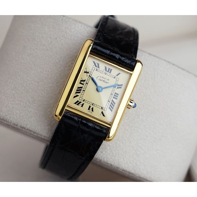 美品 カルティエ マスト タンク アイボリー ローマン SM Cartier