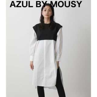 アズールバイマウジー(AZUL by moussy)のAZUL BY MOUSY シャツドッキングチュニック(ひざ丈ワンピース)