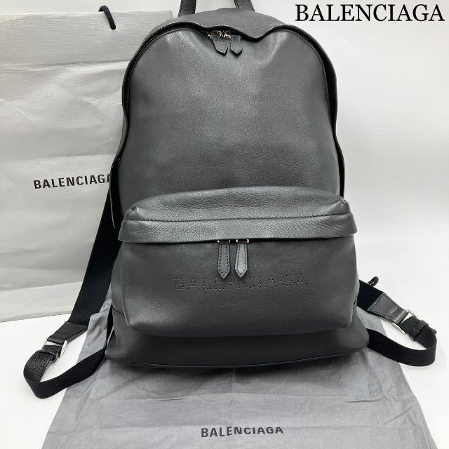 Balenciaga(バレンシアガ)のバレンシアガ オールレザー バックパック パンチングロゴ メンズ レディース メンズのバッグ(バッグパック/リュック)の商品写真