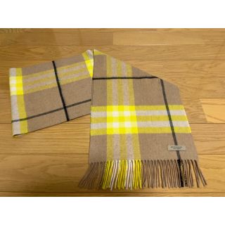 バーバリー(BURBERRY)のBURBERRY　バーバリー　マフラー　カシミア100％　ベージュxイエロー(マフラー/ショール)