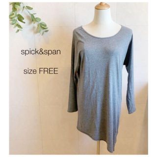 スピックアンドスパン(Spick & Span)のspick&span グレーアシンメトリーカットソー グレー(カットソー(長袖/七分))