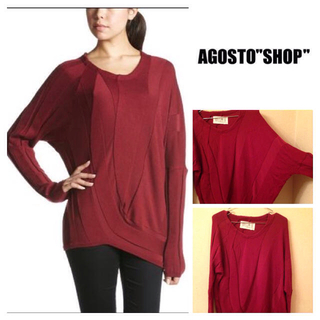 アゴストショップ(AGOSTO SHOP)のAGOST☆アシンメトリーニット(ニット/セーター)