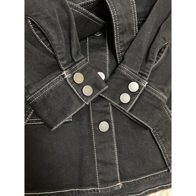 GRACE CONTINENTAL(グレースコンチネンタル)のDiagram デニムロングシャツ　38 ブラック レディースのジャケット/アウター(Gジャン/デニムジャケット)の商品写真