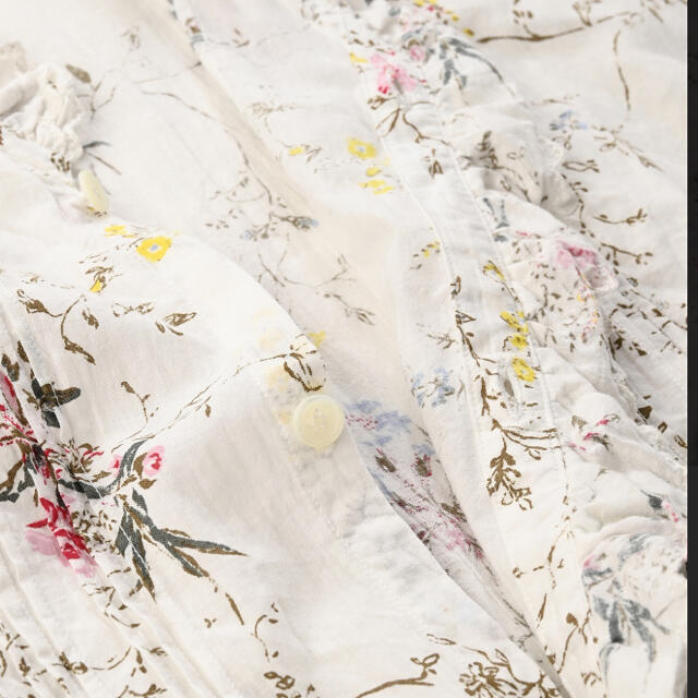 45R - ハル様専用45Rインドカディ森花プリントのフリルブラウスの通販