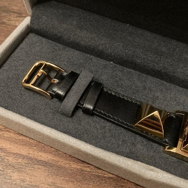 Hermes(エルメス)の美品 HERMES エルメス メドール ウォッチ ブラック ゴールド レディースのファッション小物(腕時計)の商品写真