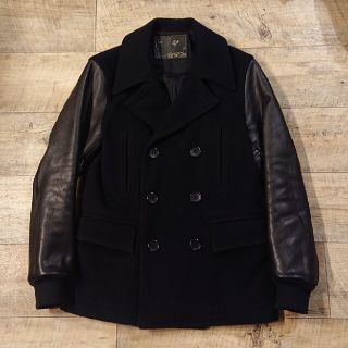 ROTTWEILER 本革袖 ウールピーコート ロットワイラー