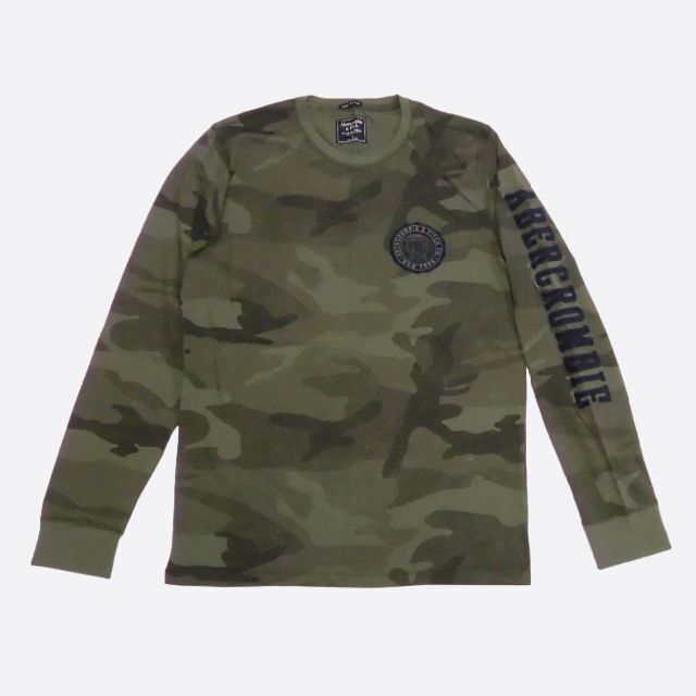 Abercrombie&Fitch(アバクロンビーアンドフィッチ)の★新品★アバクロンビー&フィッチ★アップリケ長袖Tシャツ (Camo/S) メンズのトップス(Tシャツ/カットソー(七分/長袖))の商品写真