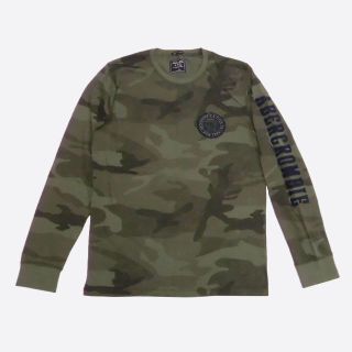 アバクロンビーアンドフィッチ(Abercrombie&Fitch)の★新品★アバクロンビー&フィッチ★アップリケ長袖Tシャツ (Camo/S)(Tシャツ/カットソー(七分/長袖))